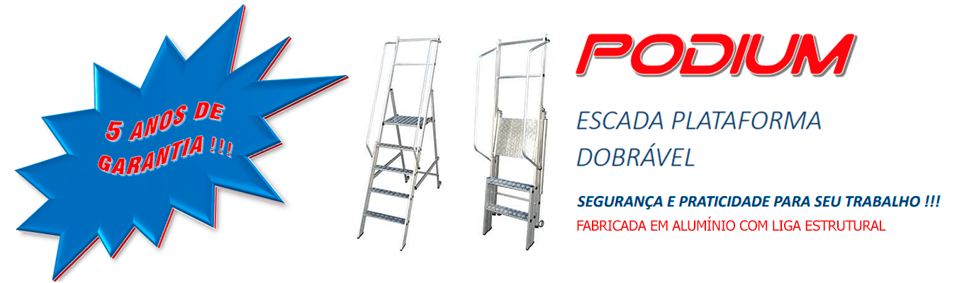 ESCADA PLATAFORMA DOBRÁVEL